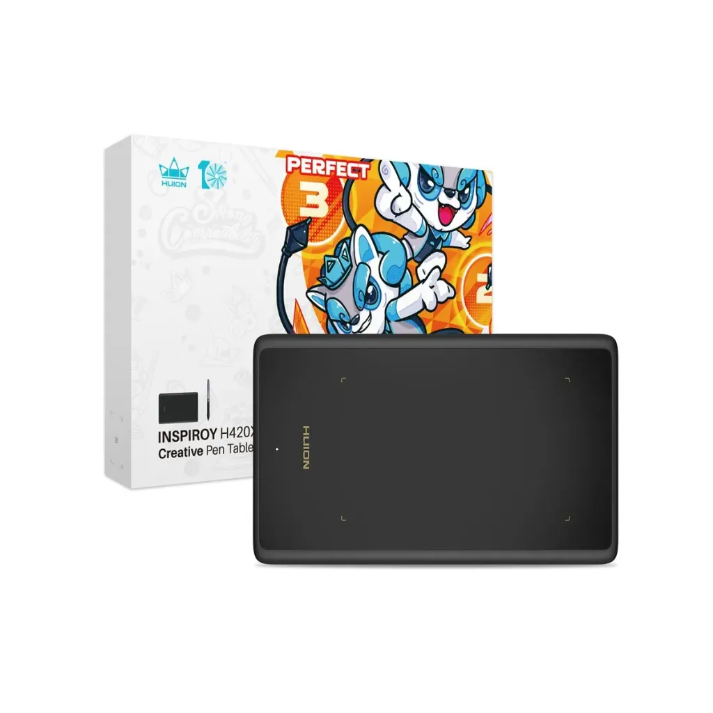 Tableta de Firma HUION Inspiroy H420X OSU con Lápiz Óptico sin Batería – 8192 Niveles de Presión