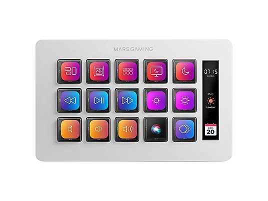 [MSDONEW] Stream Deck Slim Mars Gaming MSD-ONE/ 15 Teclas LCD/ Blanco